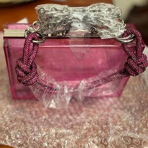 NWT Pink Madden Girl Hardshell Clutch